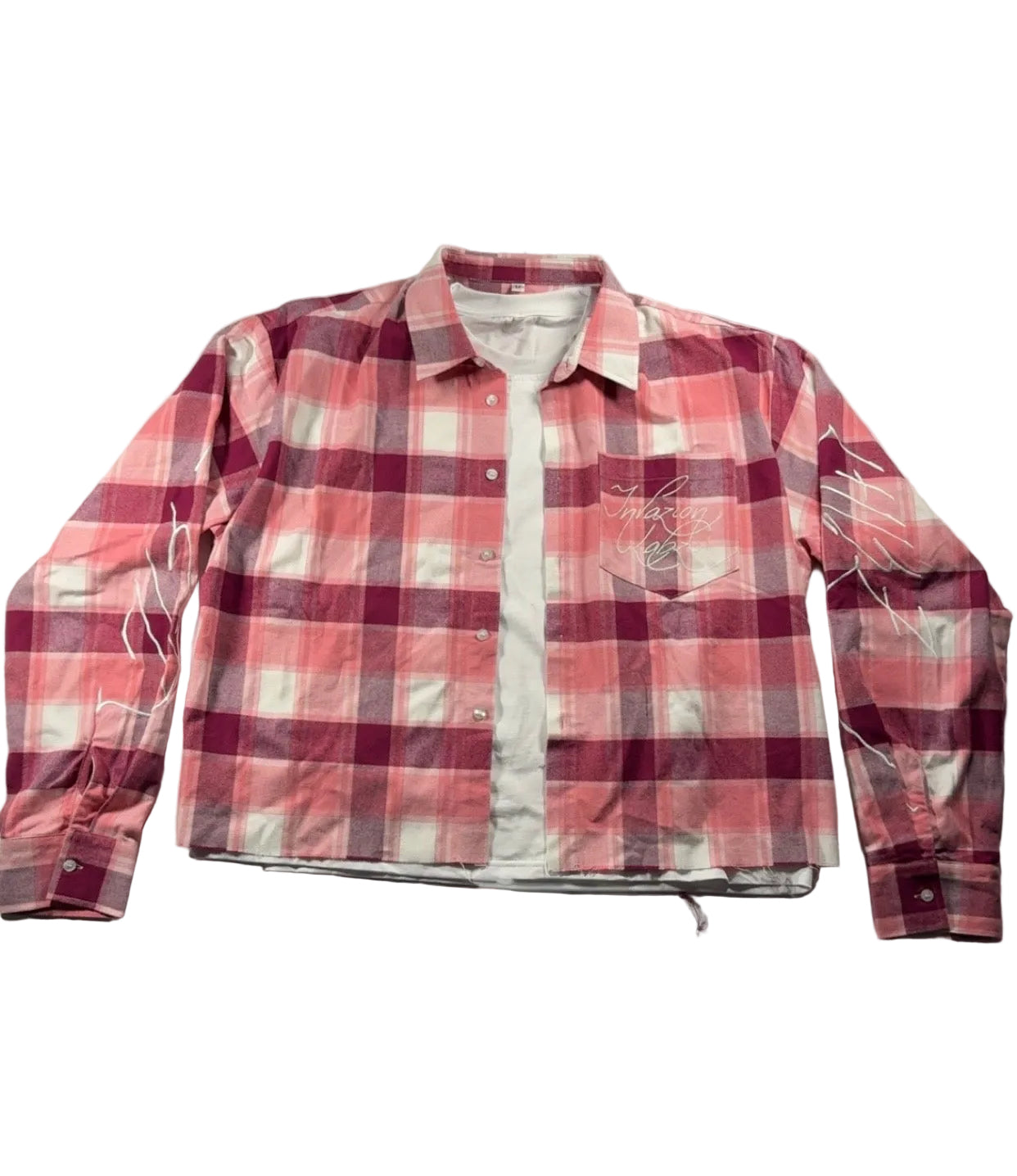 Pink "Union Stitch Flannel Tee"