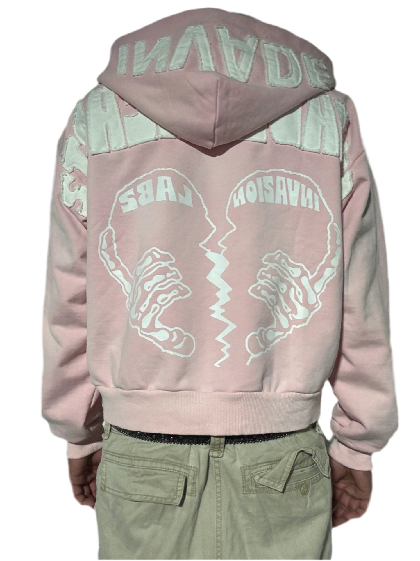 Pink "INVADED HEARTZ" Zip up