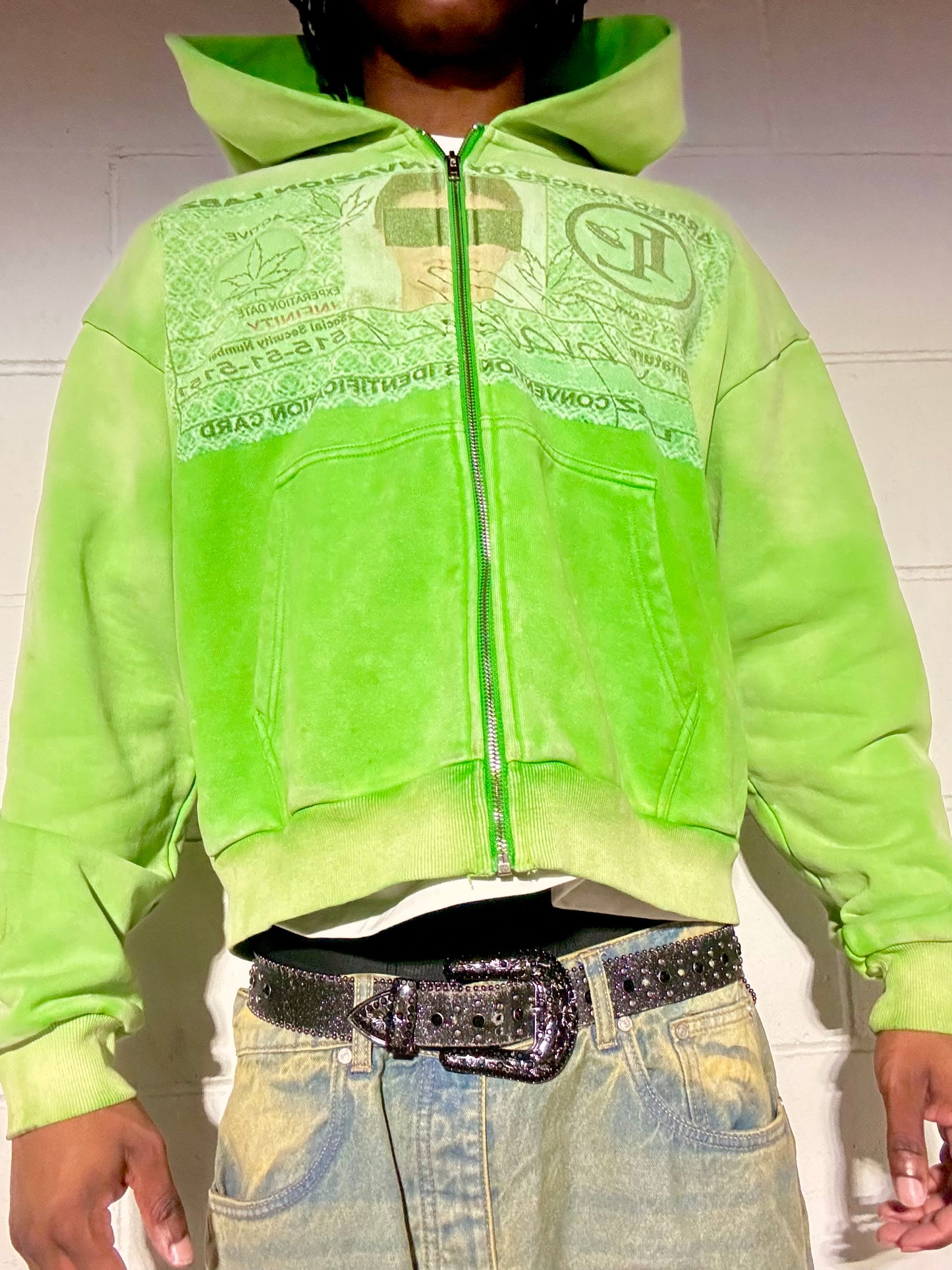 Green "Invader 1" Zip up