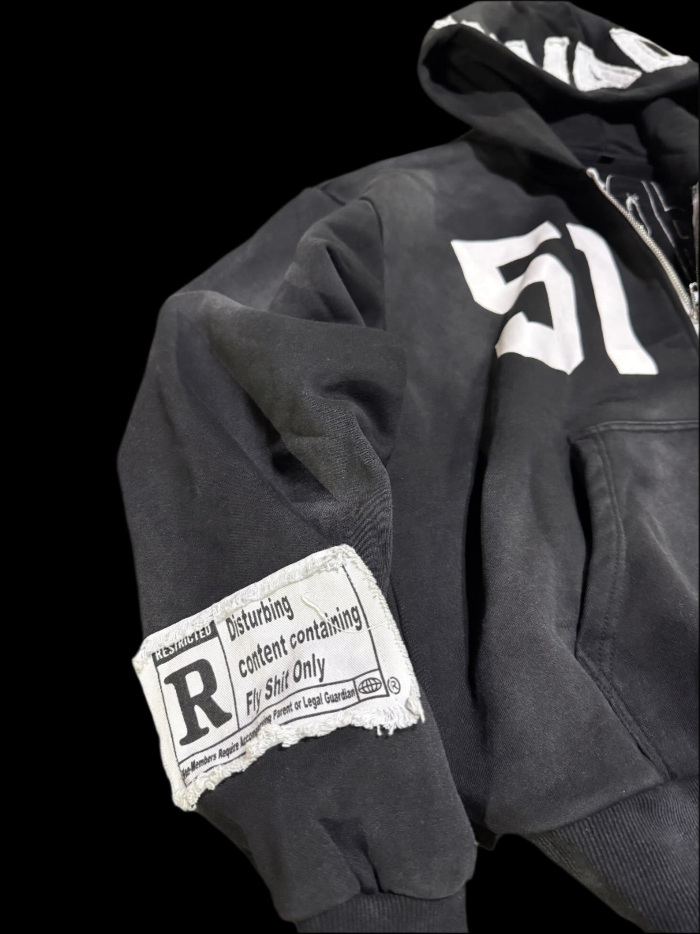 Black "INVADED HEARTZ" Zip up