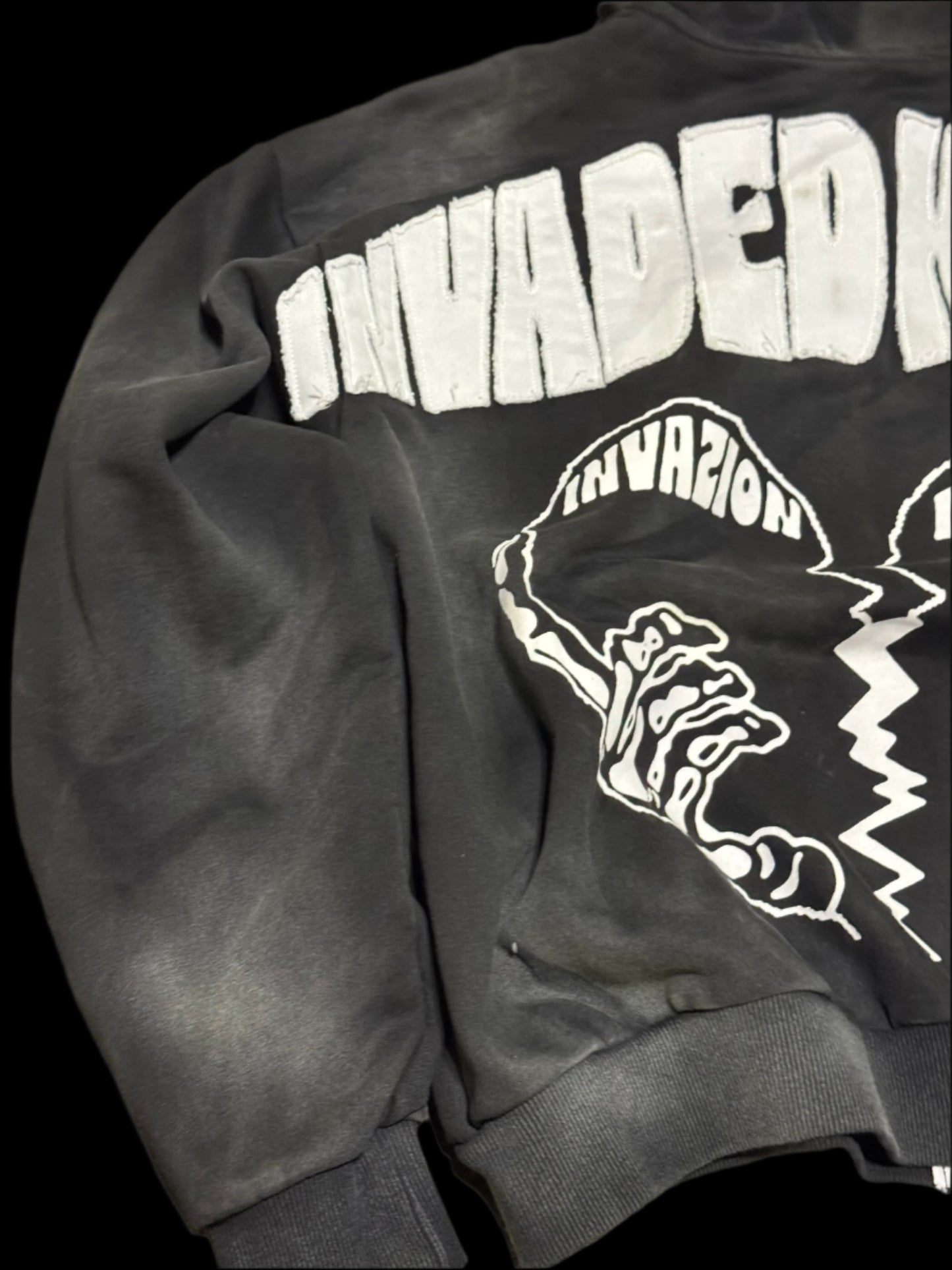 Black "INVADED HEARTZ" Zip up