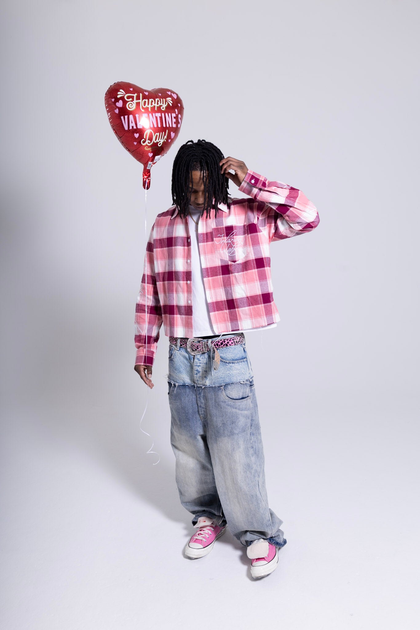 Pink "Union Stitch Flannel Tee"