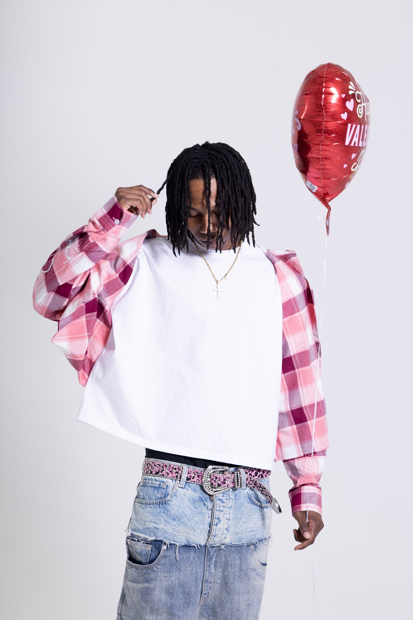 Pink "Union Stitch Flannel Tee"