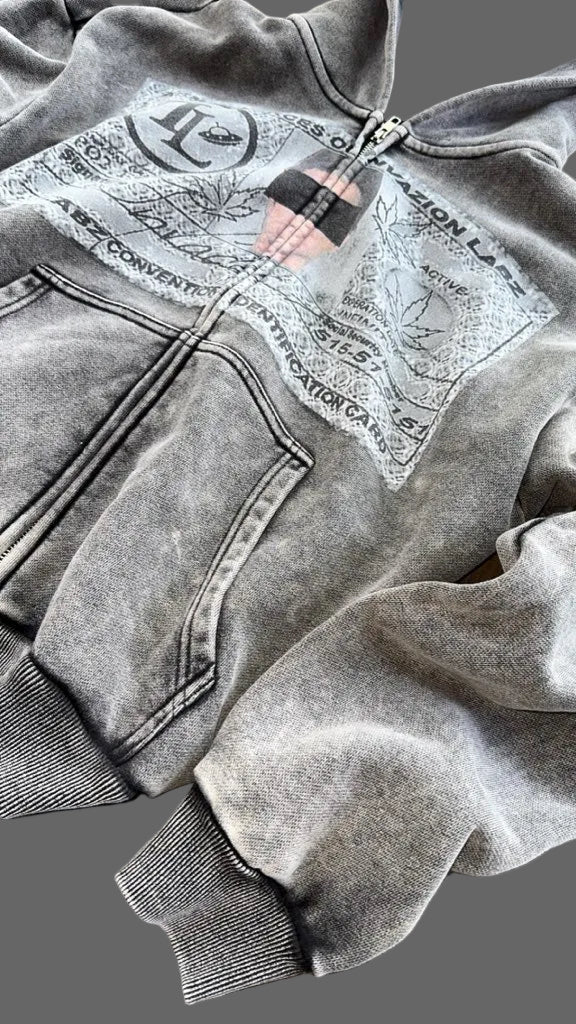 Heather Gray "Invader 1" Zip up