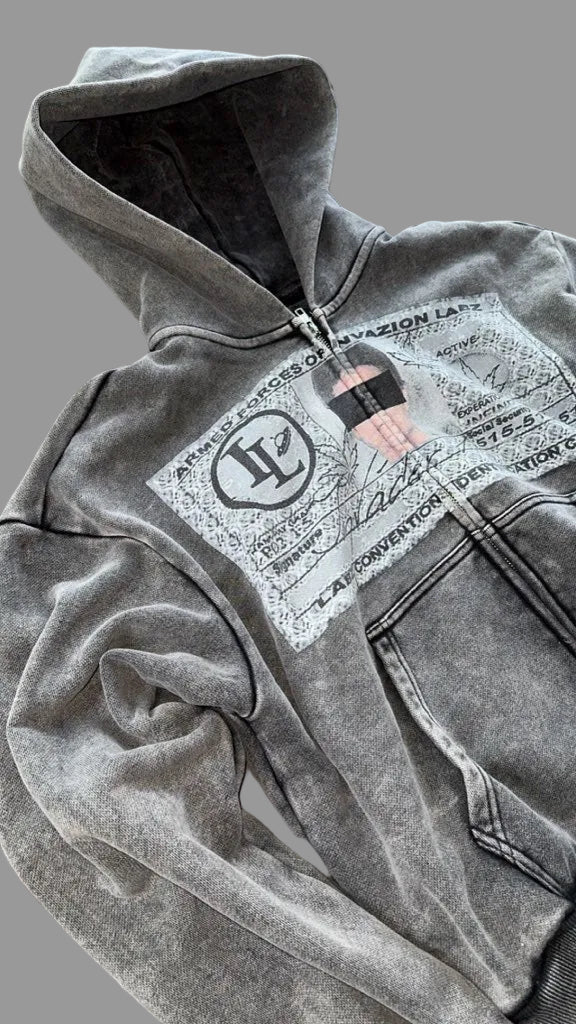 Heather Gray "Invader 1" Zip up