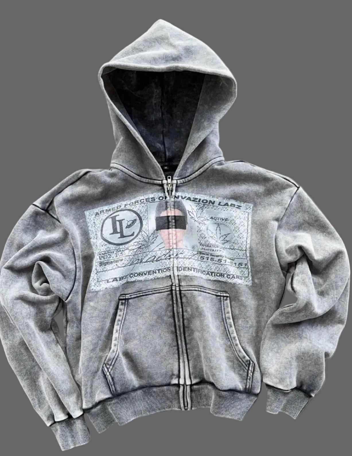 Heather Gray "Invader 1" Zip up