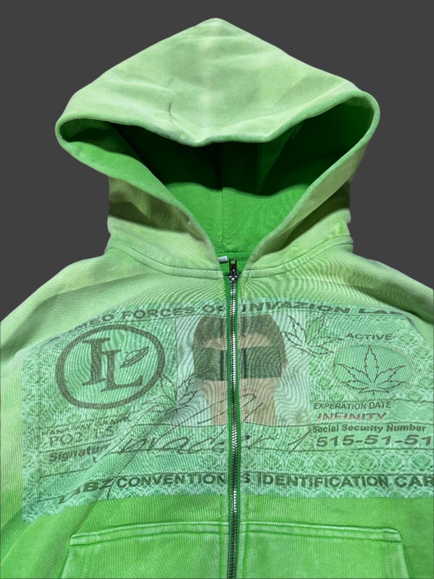 Green "Invader 1" Zip up