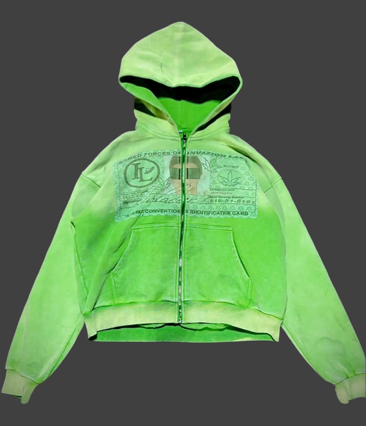 Green "Invader 1" Zip up