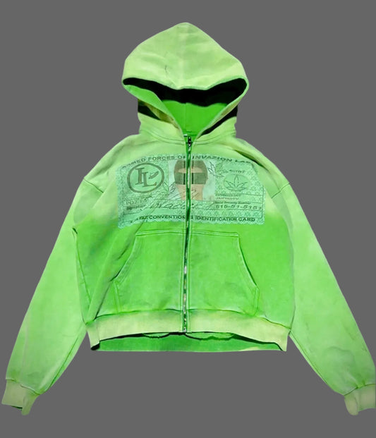Green "Invader 1" Zip up