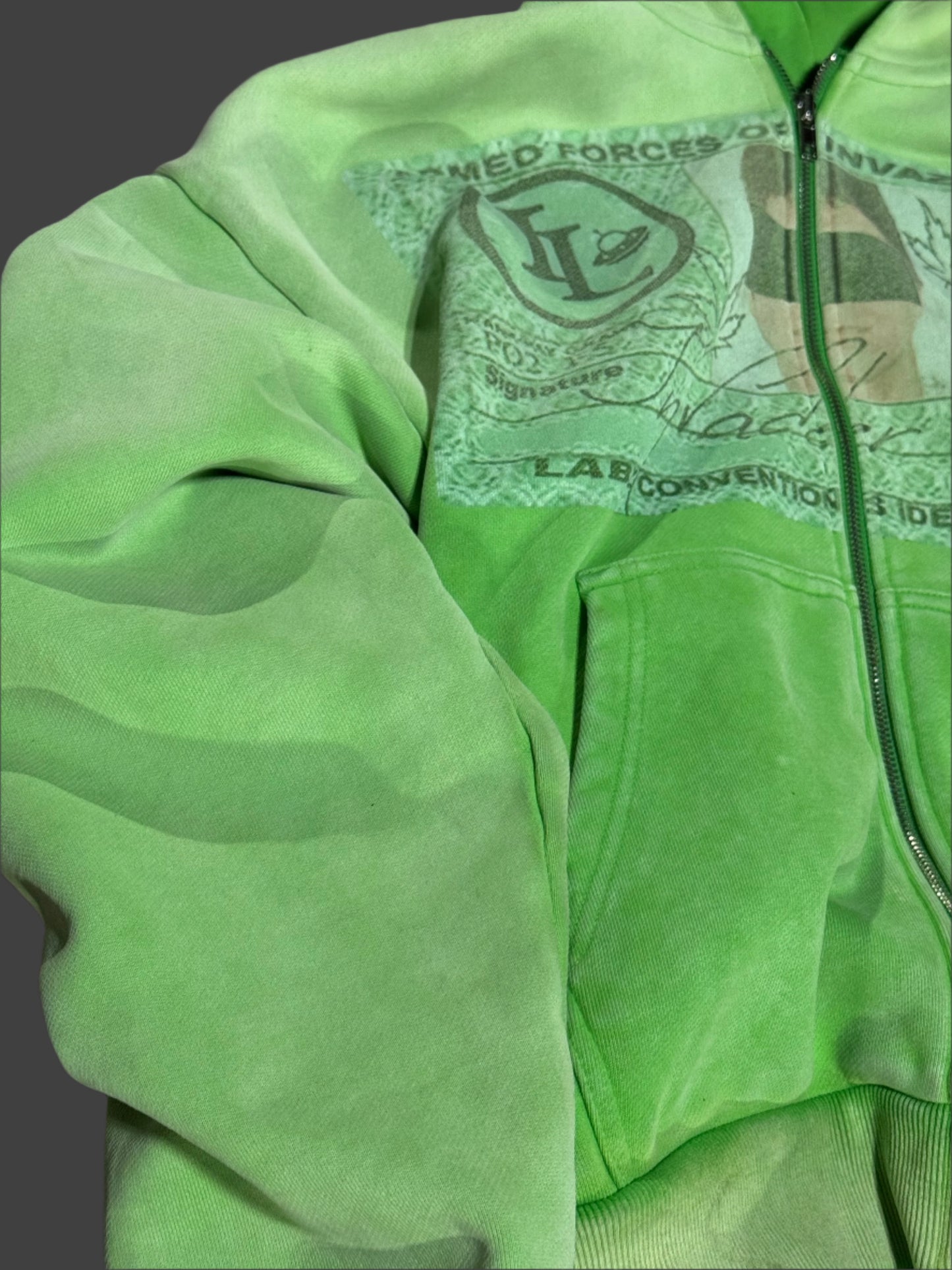 Green "Invader 1" Zip up